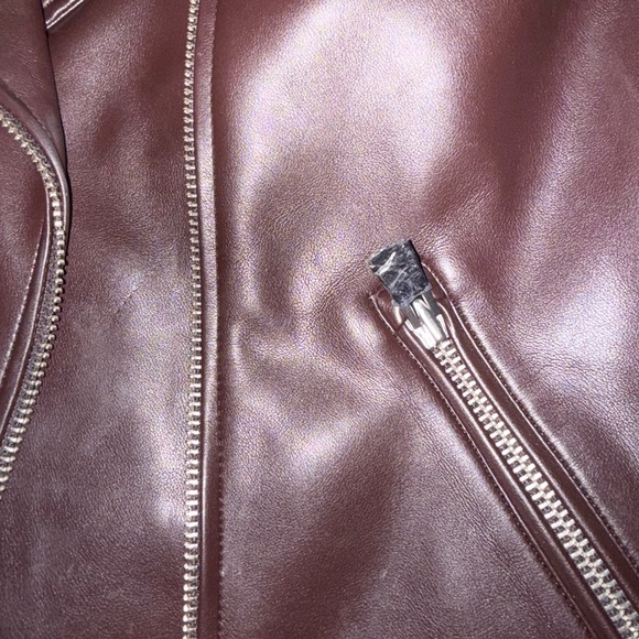 Aritzia oversized ox blood vegan leather jacket size medium - Picture 2 of 11